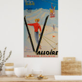 Valloire Savoie France  Ski Poster (Keuken)