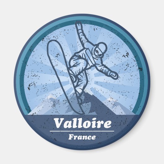 Valloire Skiresort - Snowboard Magneet (Voorkant)