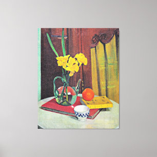Vallotton - Jug met Gele Daffodils Canvas Afdruk