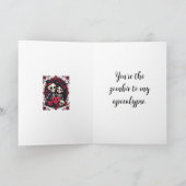 Valloween Verliefd Skelet Koppel Kaart (Binnen)