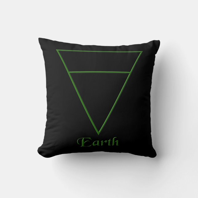 Valn Pagan Earth Element Symbol Kussen (Voorkant)