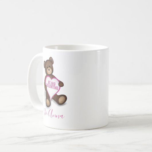Valnetine's Day Teddy Bear Persoonlijk Koffiemok (Voorkant links)