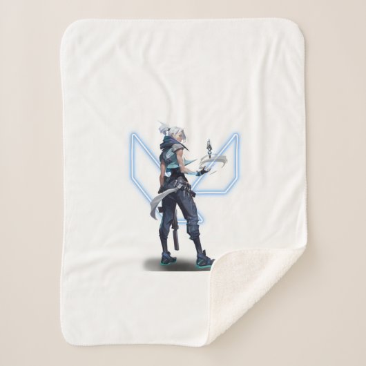 Valorant Jett Sherpa Deken (Voorkant)