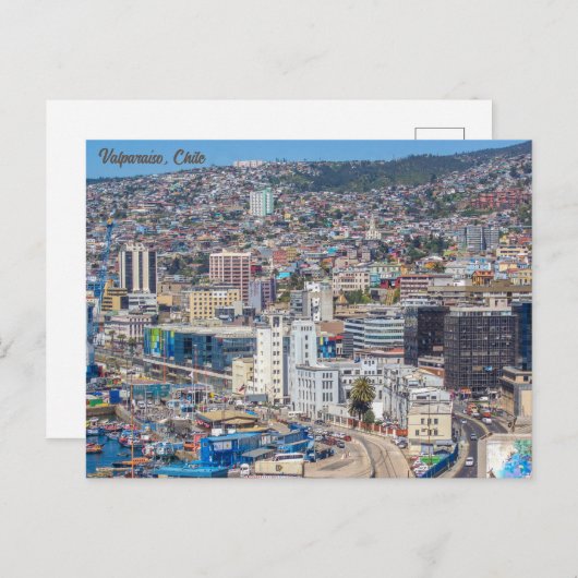 Valparaiso, Chile, Stad Uitzicht Briefkaart (Voorkant / Achterkant)