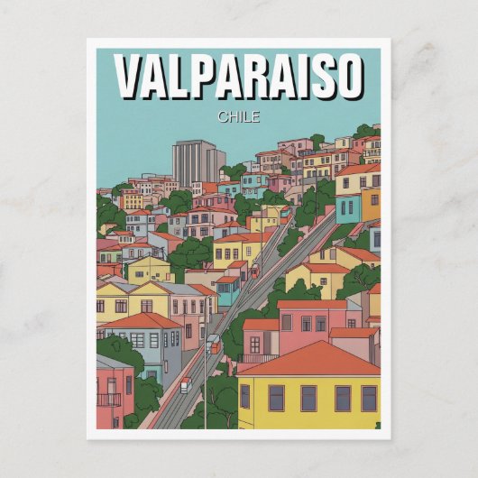 Valparaiso Chili Abstracte kunst Briefkaart (Voorkant)