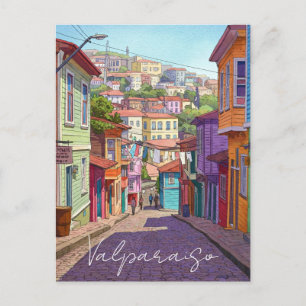 Valparaiso Chili Briefkaart Waterverf