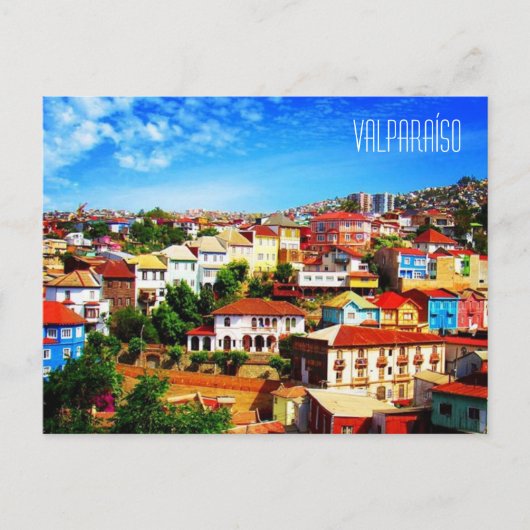 Valparaíso Chili-uitzicht Briefkaart (Voorkant)