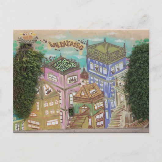 valparaíso straatkunst briefkaart (Voorkant)
