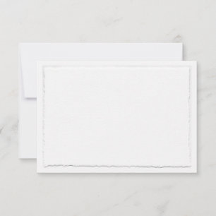 Vals gescheurde deckle rand horizontaal RSVP kaartje
