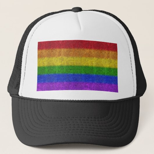Valse regenbooggradiënt trucker pet (Voorkant)