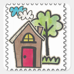 valse stempels vierkante sticker