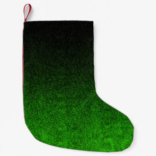Valt zwart en groen glitterverloop kleine kerstsok