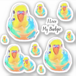 Value-pack Budgerigar Paraket I Love Budgie Bird Sticker