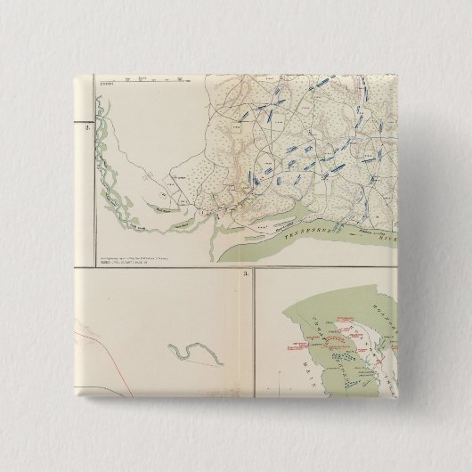 Valverde, Shiloh, Ft Craig, Roanoke Island Vierkante Button 5,1 Cm (Voorkant)