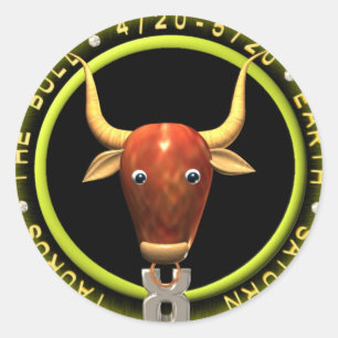 Valxart Taurus zodiac logo Ronde Sticker