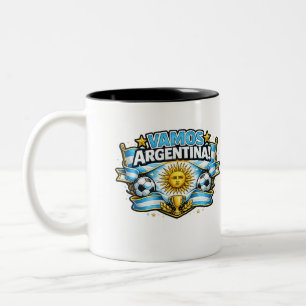 Vamos Argentina Patriottisch Voetbaldesign Argen Tweekleurige Koffiemok