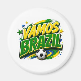 VAMOS BRAZIL 2026 Fan Braziliaans Magneet