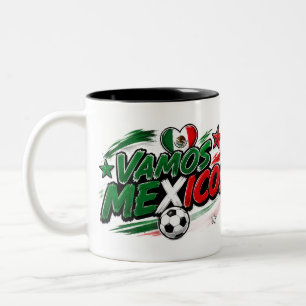 VAMOS MEXICO! Fan  Mexicaanse trots voetb Tweekleurige Koffiemok