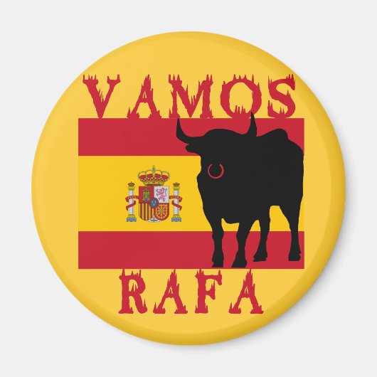 Vamos Rafa met vlag van Spanje Magneet (Voorkant)
