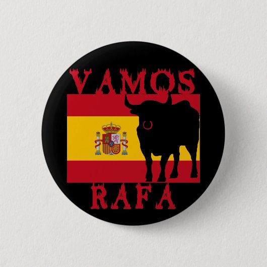 Vamos Rafa met vlag van Spanje Ronde Button 5,7 Cm (Voorkant)