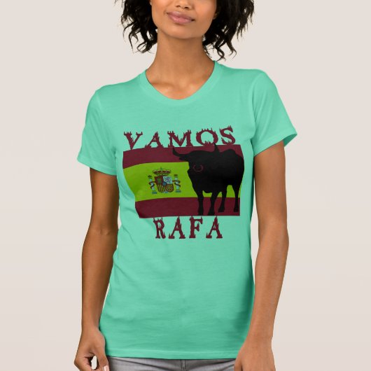Vamos Rafa met vlag van Spanje T-shirt (Voorkant)