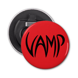 Vamp Text (Red/Black) versie Button Flesopener