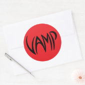 Vamp Text (Red/Black) versie Ronde Sticker (Envelop)