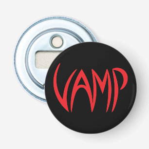 Vamp Text (zwart/rood) versie Button Flesopener