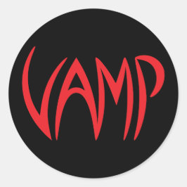 Vamp Text (zwart/rood) versie Ronde Sticker