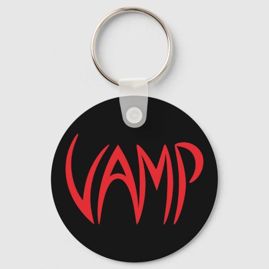 Vamp Text (zwart/rood) versie Sleutelhanger (Voorkant)