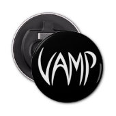 Vamp Text (zwart/wit) Versie Button Flesopener (Voorkant)