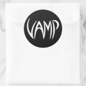 Vamp Text (zwart/wit) Versie Ronde Sticker (Tas)