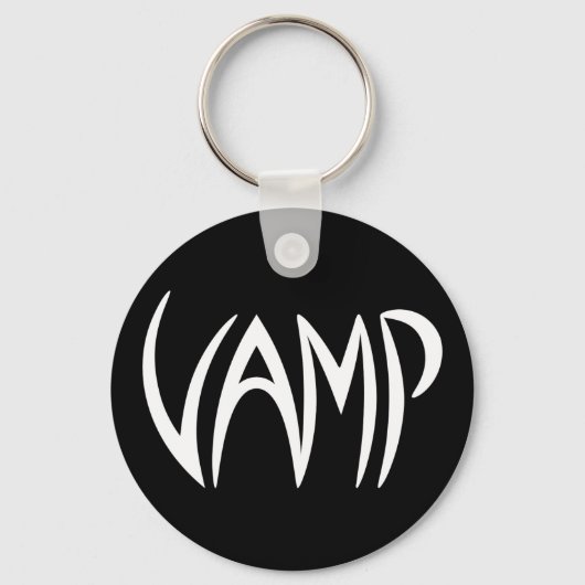 Vamp Text (zwart/wit) Versie Sleutelhanger (Voorkant)