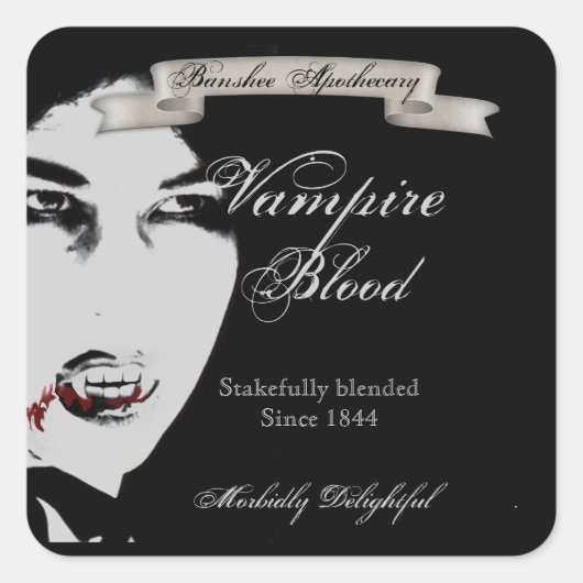 Vampier Bloed Halloween Fles Stickers (Voorkant)