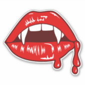 Vampier Bloed Lippen Rode Monster Fangs Sticker (Voorkant)