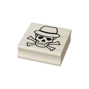 Vampier crossbones schedel illustratie kunststempe 	rubberstempel
