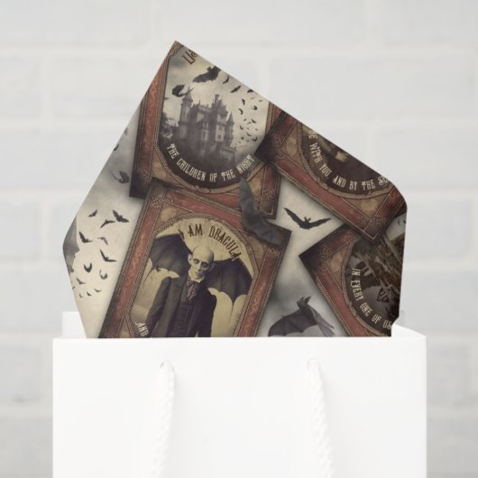 Vampier Dracula Halloween Gothic Tissuepapier (Cadeauzakje)