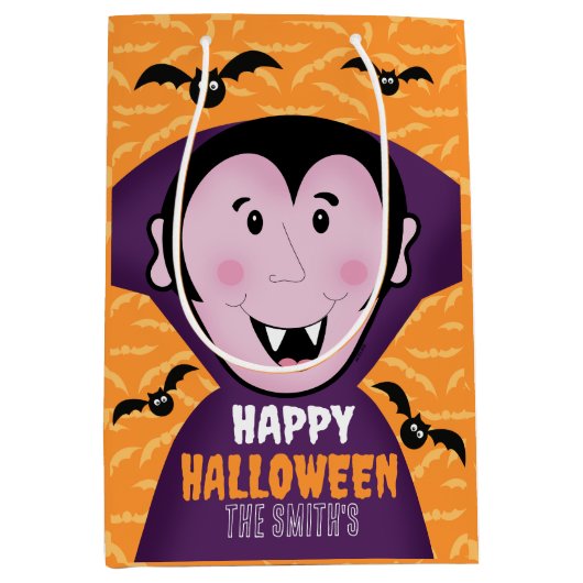 Vampier Dracula vleermuizen Kinder Schattigee Happ Medium Cadeauzakje (Voorkant)