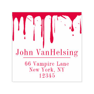Vampier druppelen bloed - Halloween retouradres Zelfinktende Stempel
