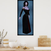 Vampier en noir et sang rouge haute affiche (Cuisine)