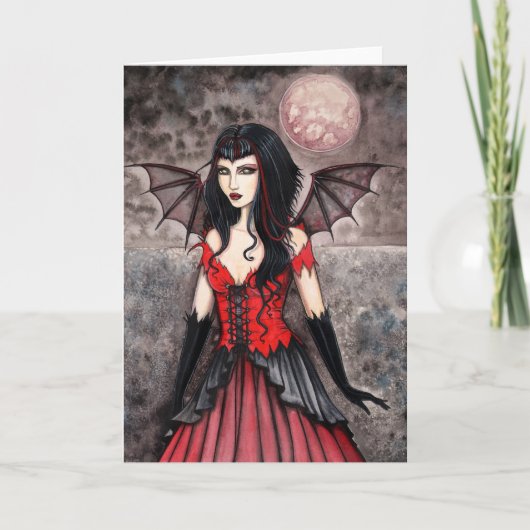 Vampier Fairy Gothic Halloween Kaart (Voorkant)
