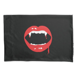 Vampier Fangs & Bloed Custom Gothic Kussensloop