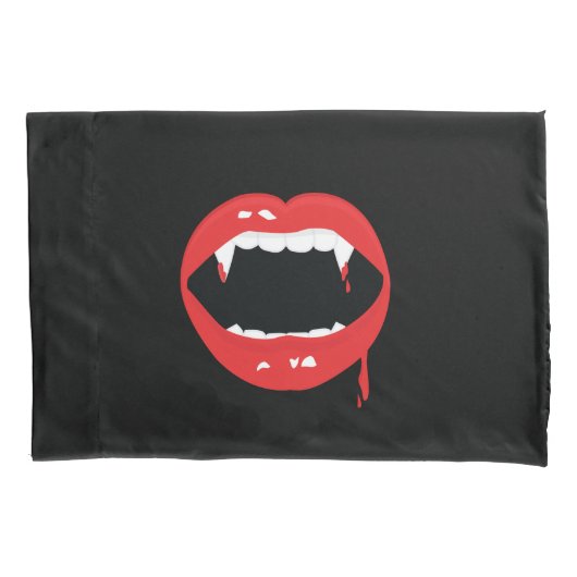Vampier Fangs & Bloed Custom Gothic Kussensloop (Voorkant)