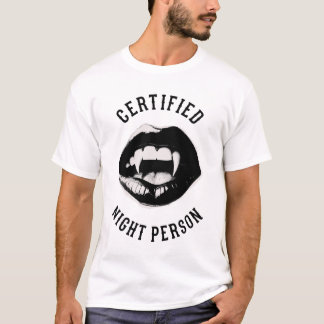 Vampier Gecertificeerd Nacht Persoon T-shirt