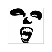 Vampier Gezicht Fangs Horror Gotische kunst Rubberstempel (Afrduk)