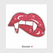 Vampier Glitter Lippen Rood Monster Fangs Sticker (Vel)