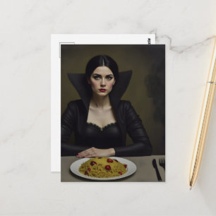 Vampier Gravin Vrouw Met Spaghetti Briefkaart