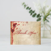 Vampier Halloween Bedankt Opmerking Fake Blood Red Briefkaart (Staand voorkant)