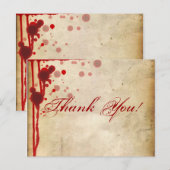 Vampier Halloween Bedankt Opmerking Fake Blood Red Briefkaart (Voorkant / Achterkant)