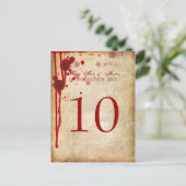 Vampier Halloween Tafelnummer Fake Blood Red (Staand voorkant)